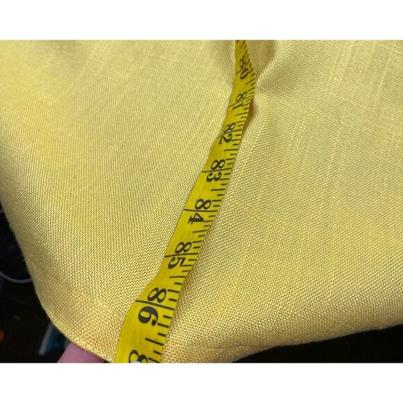 Vintage Tablecloth Yellow Oblong 87x53 Heavy‎ Woven Cotton Linen Blend Easter - Picture 3 of 4
